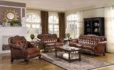 Best Furniture Outlet - Coaster - Victoria 3-piece Full Leather Upholstered Sofa Set Brown - 500681-S3
